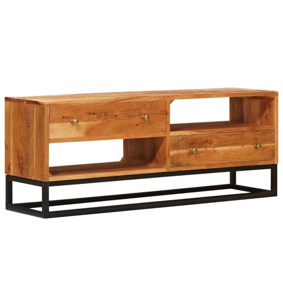 Meuble TV Naturel 110 x 30 x 44 cm Bois d'Acacia Massif