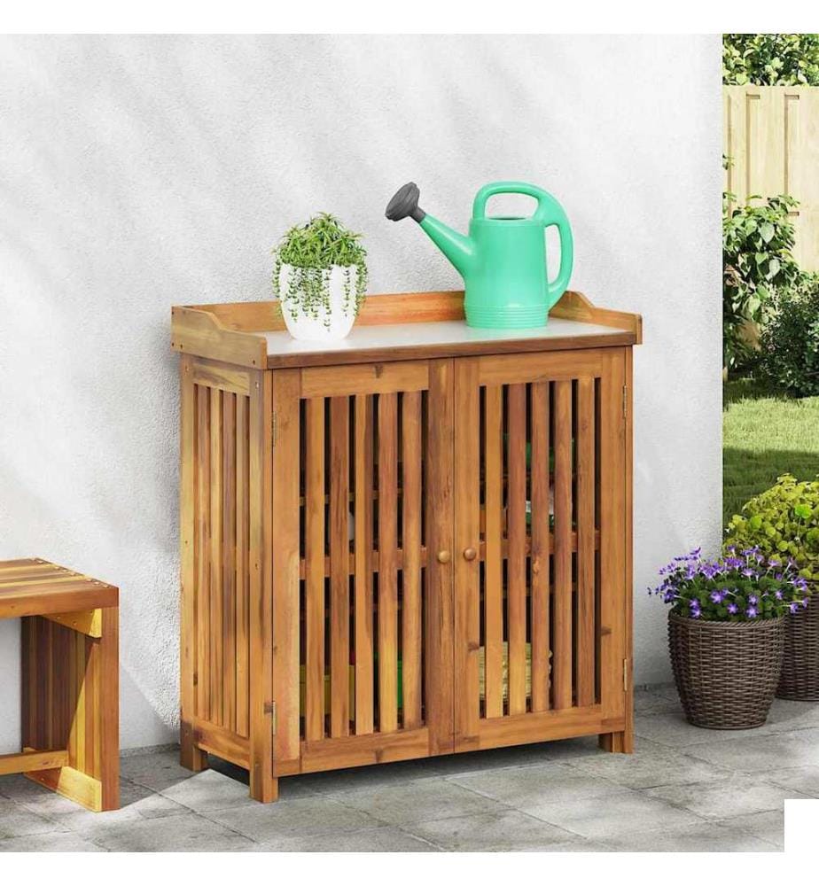 Armoire de jardin Naturel 93 x 41,5 x 98cm Bois d'Acacia Massif