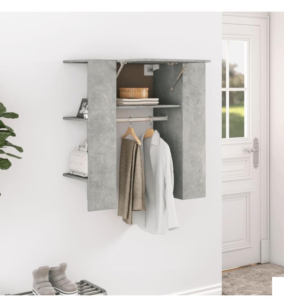 Armoire de couloir Gris béton 97,5x37x99 cm Bois d'ingénierie
