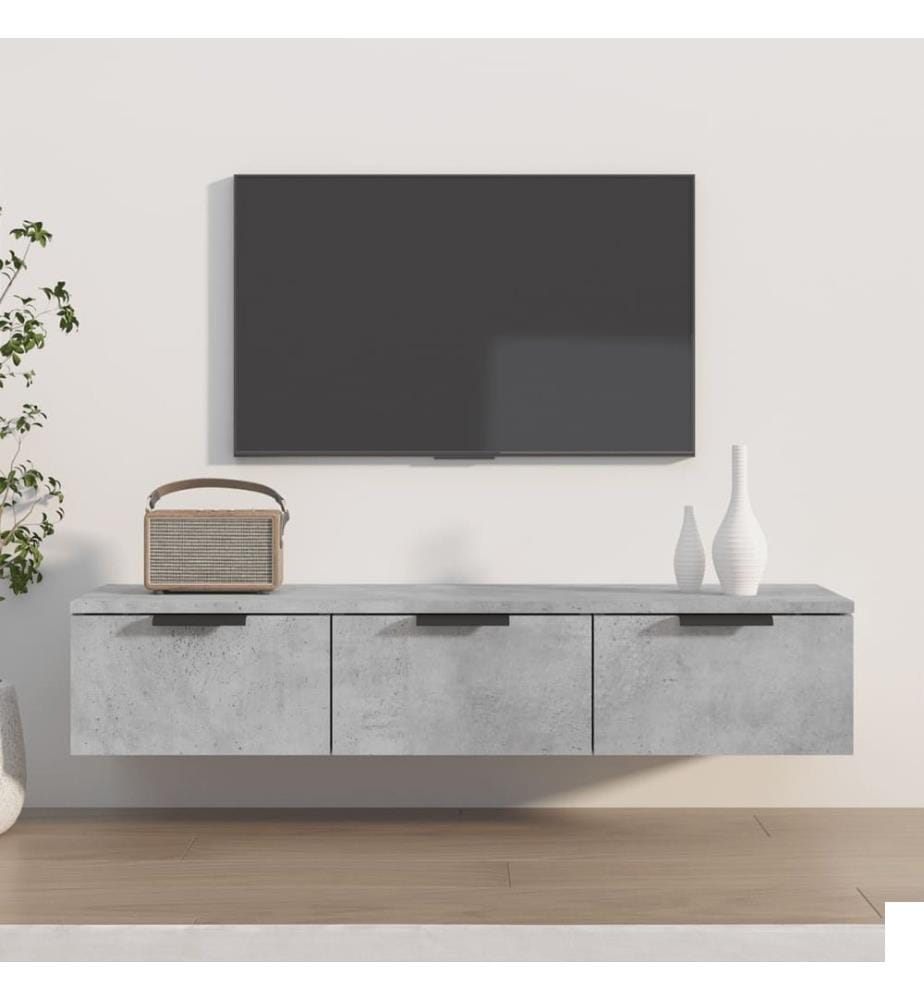 Armoire murale Gris béton 102x30x20 cm Bois d'ingénierie