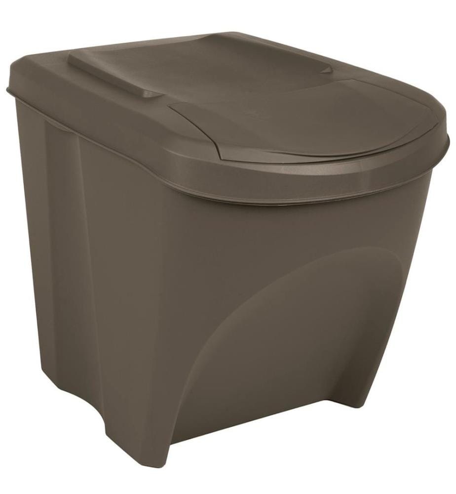 Poubelles à ordures empilables 3 pcs Gris 75 L Polypropylène