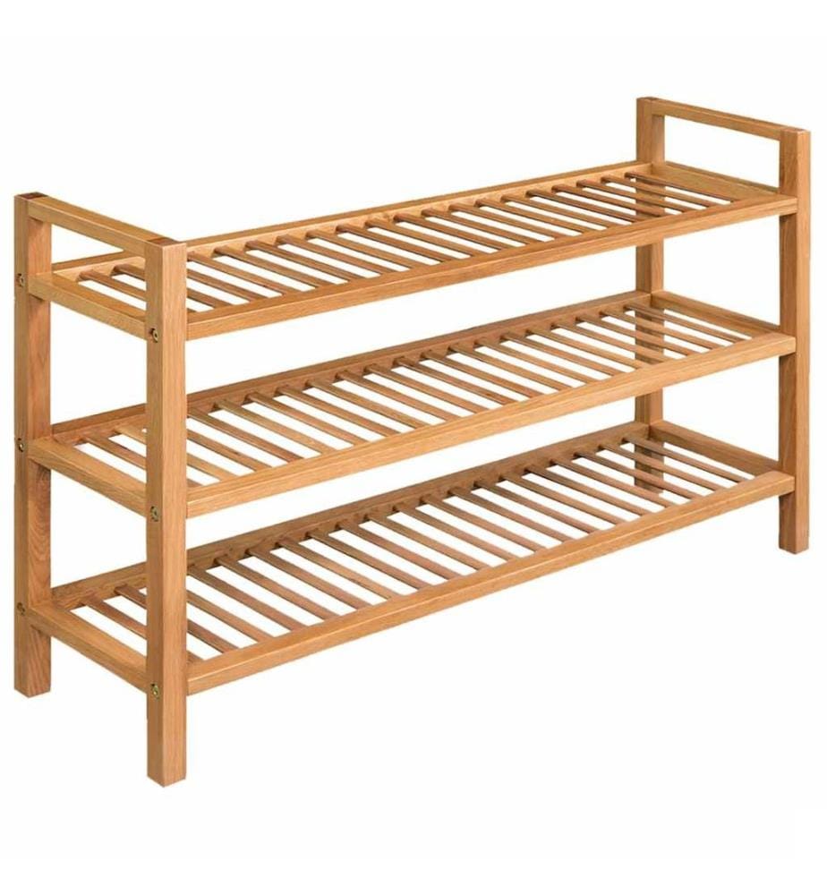 Étagère à chaussures avec 3 étagères 100x27x60 cm Chêne massif