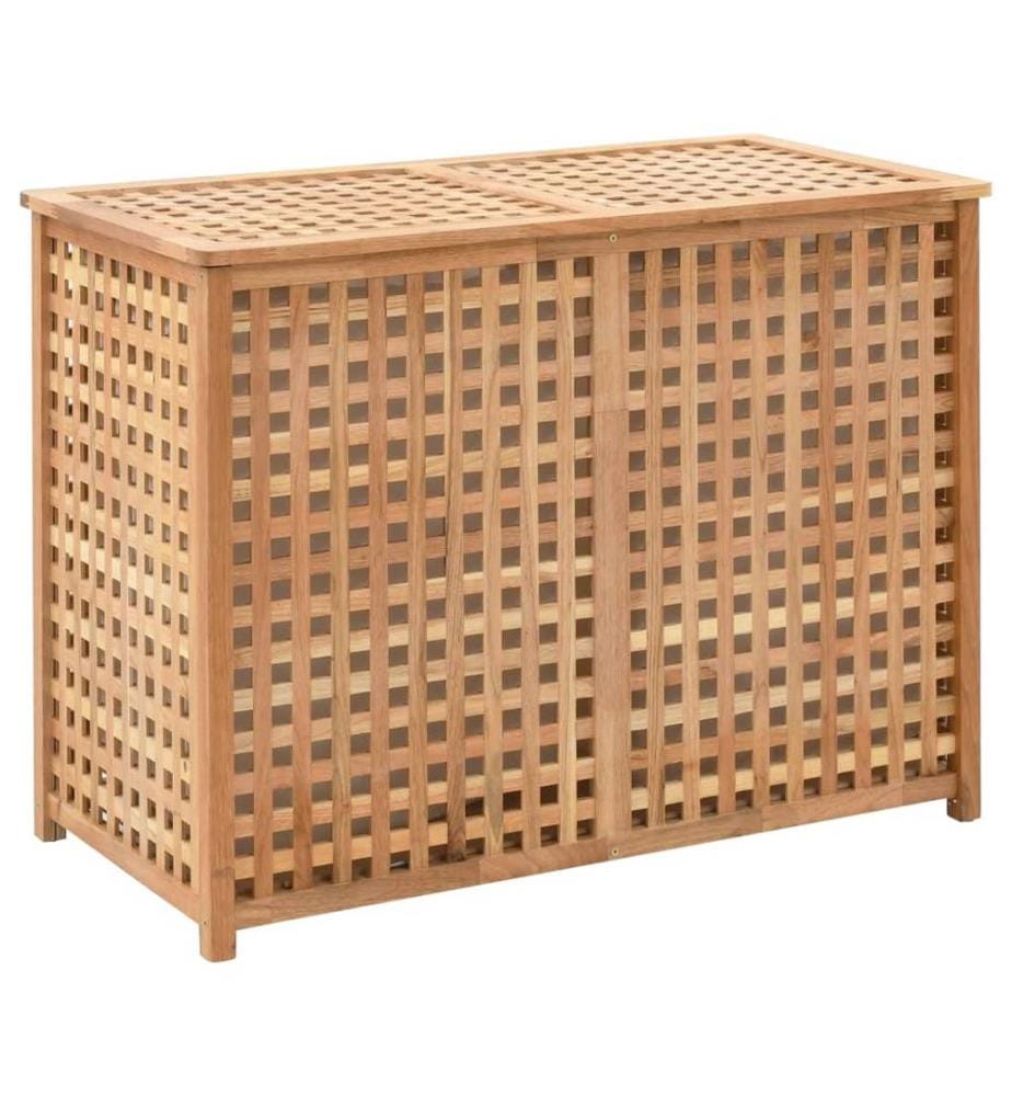 Coffre à linge 87,5x46x67 cm Bois de noyer massif