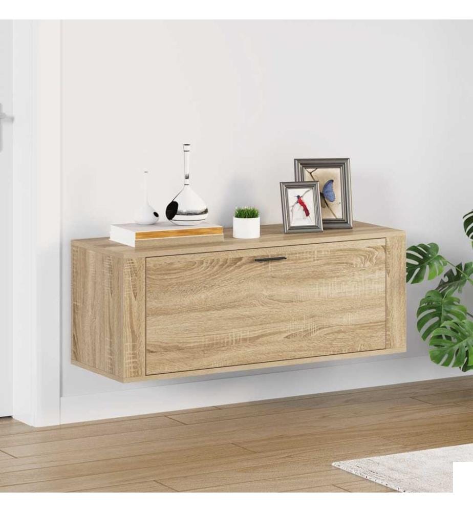 Armoire à chaussures murale Chêne sonoma 100x35x38 cm