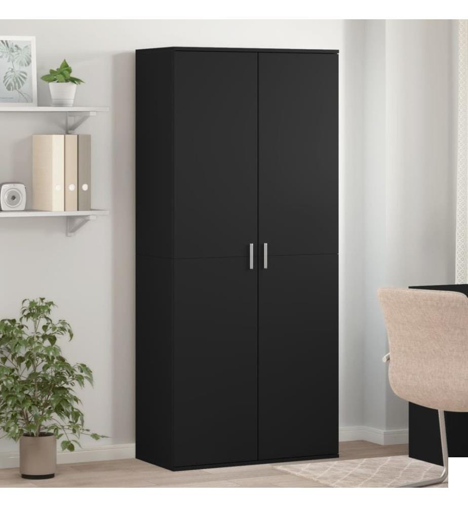 Armoire à chaussures Noir 80x39x178 cm Bois d'ingénierie