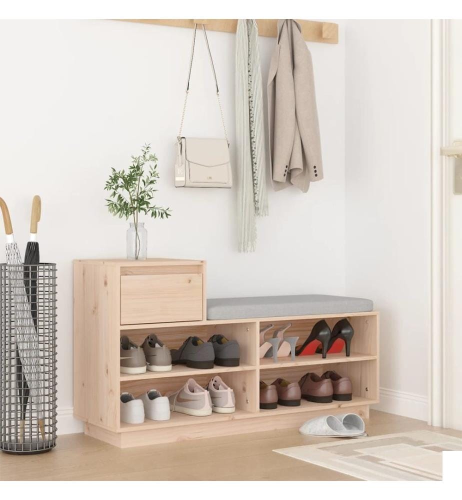 Armoire à chaussures 110x34x61 cm Bois de pin massif