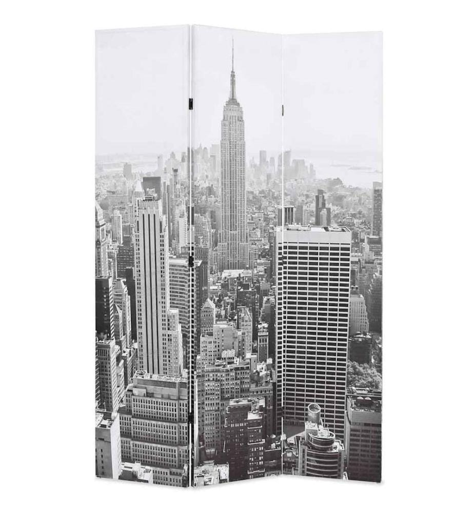 Cloison de séparation pliable 120x170 cm New York Noir et blanc