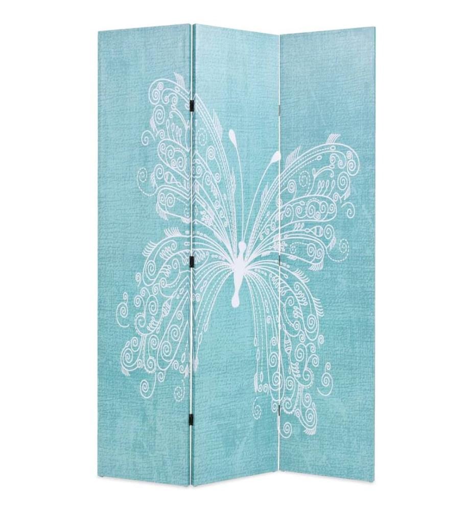 Cloison de séparation pliable 120 x 170 cm Papillon Bleu