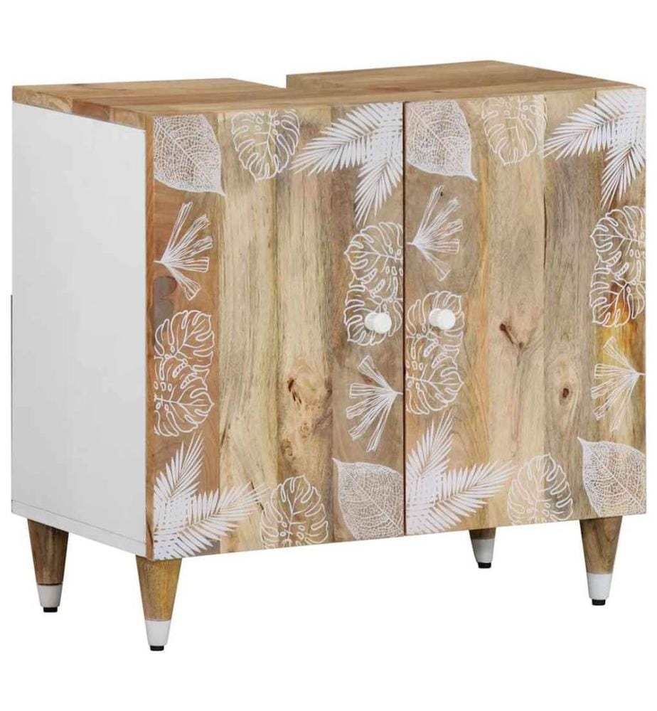 Armoire lavabo de salle de bain bois massif de manguier