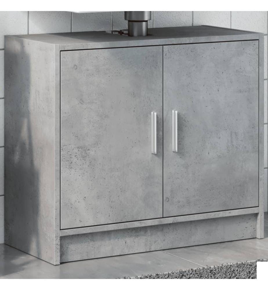 Armoire d'évier gris béton 63x29x55 cm bois d'ingénierie