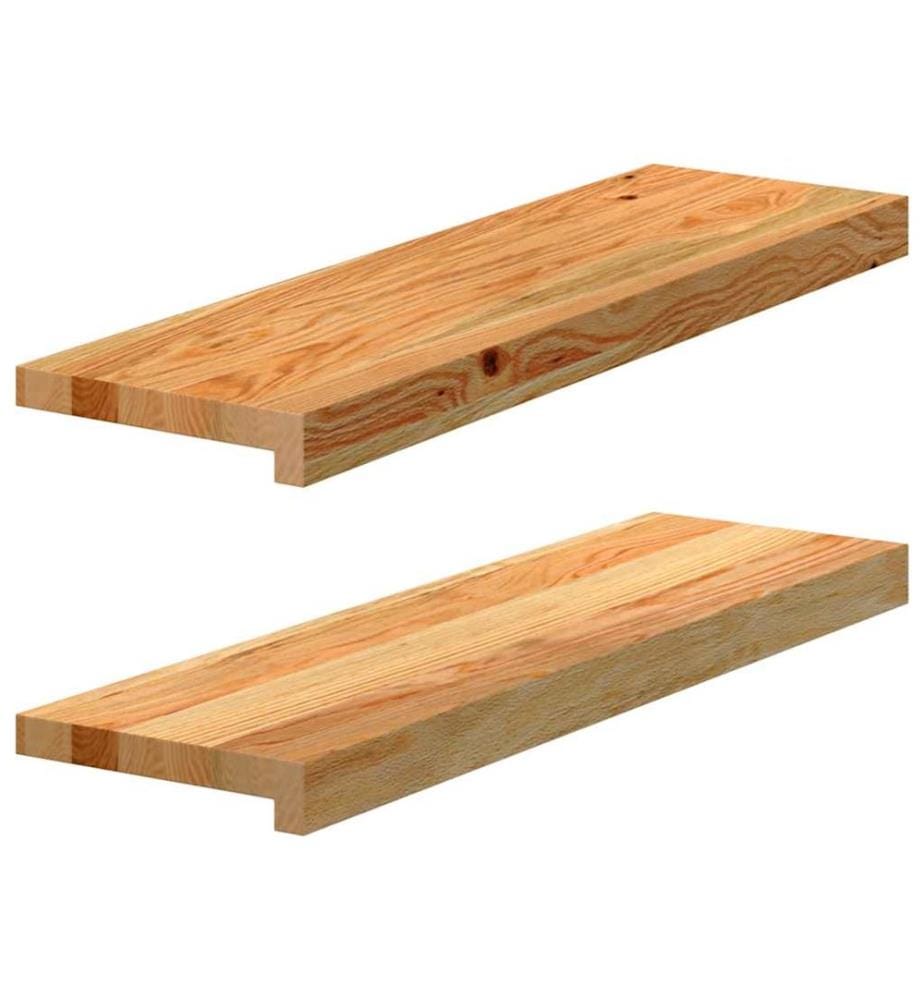 Appuis de fenêtre 2 pcs marron clair bois de chêne massif