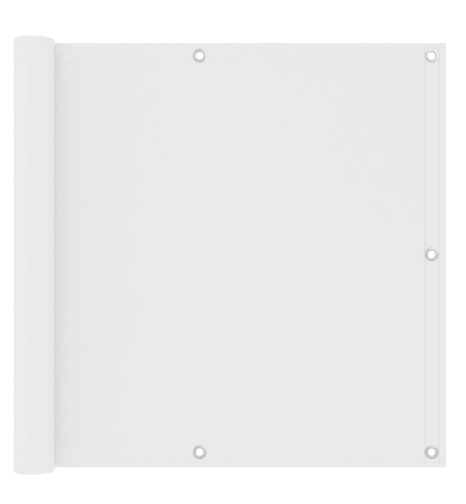 Écran de balcon Blanc 90x600 cm Tissu Oxford