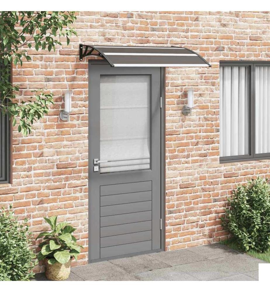 Auvent de porte Noir 120x75 cm PC