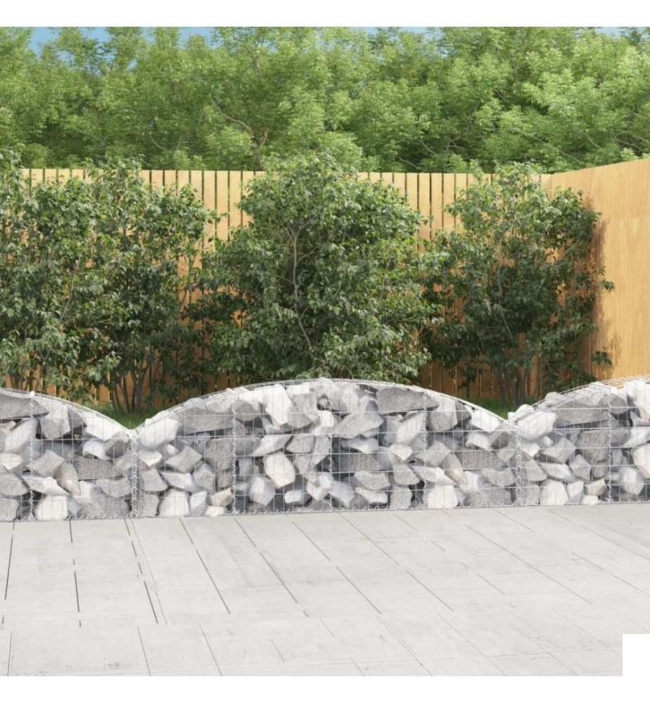 Panier de gabions arqué 200x30x40/60 cm Fer galvanisé