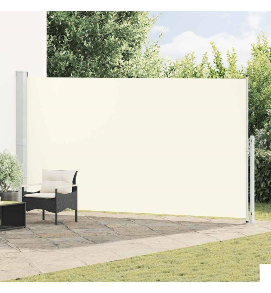 Auvent latéral rétractable de patio 200x500 cm Crème
