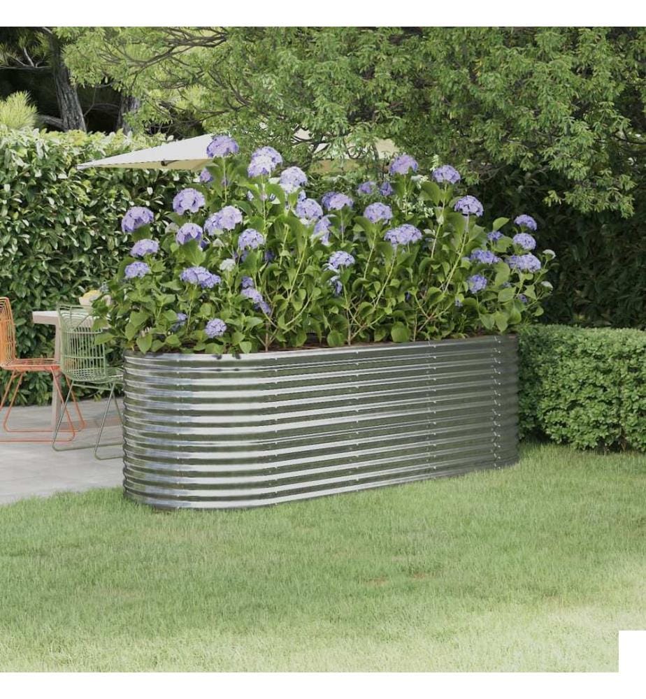 Lit surélevé de jardin Acier galvanisé Argenté