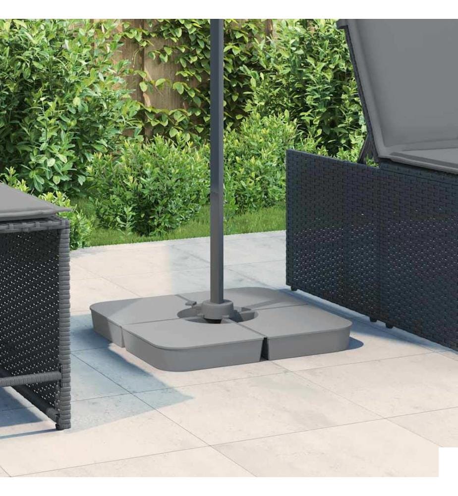 Ensemble de base de parasol pour parasols à pied croisé 4pcs PP