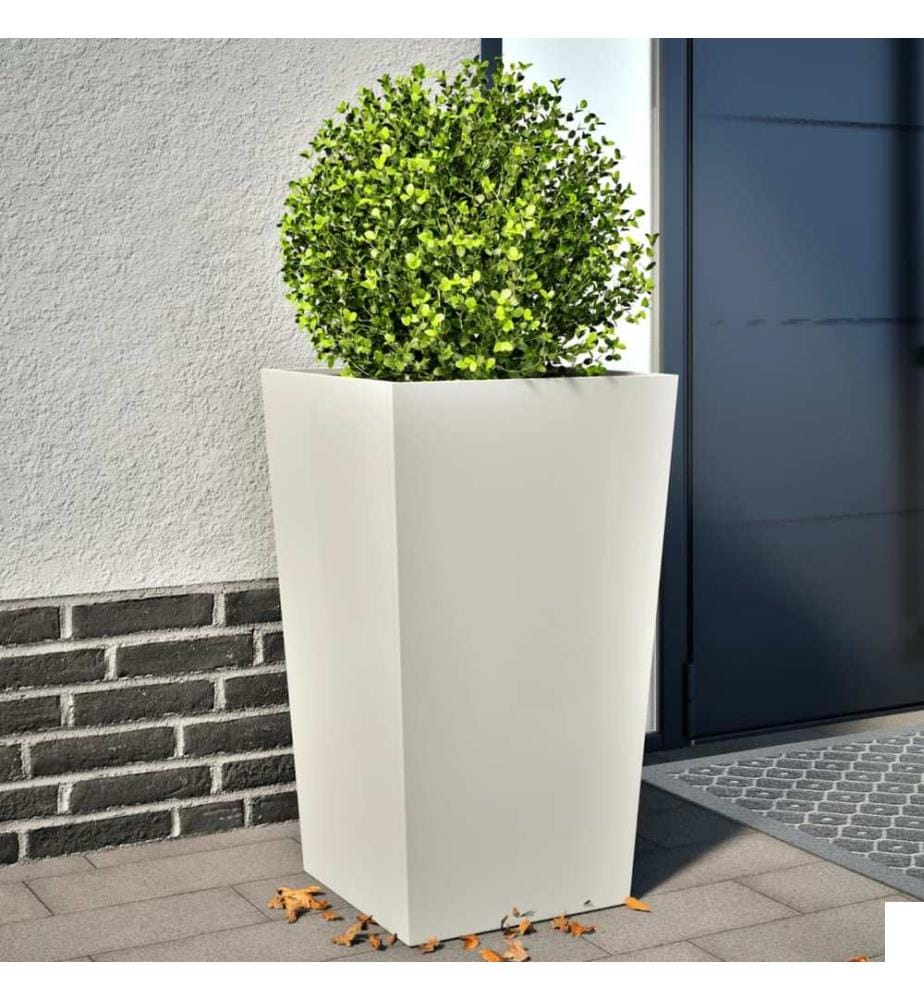 Jardinières 2 pcs blanc 45x45x75 cm acier