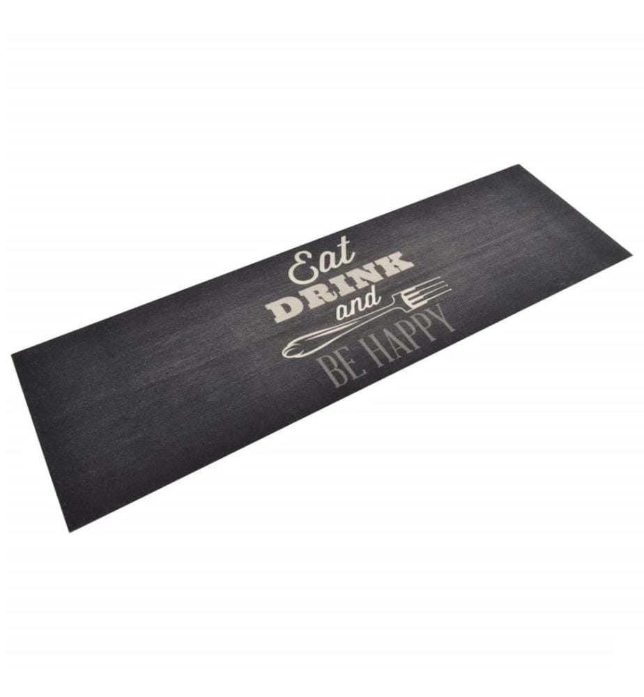 Tapis de cuisine lavable impression cuisine noir 60x180 cm