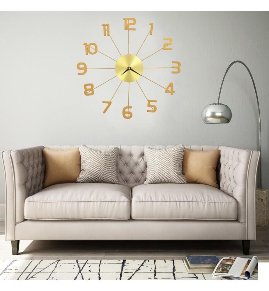 Horloge murale Métal 50 cm Doré