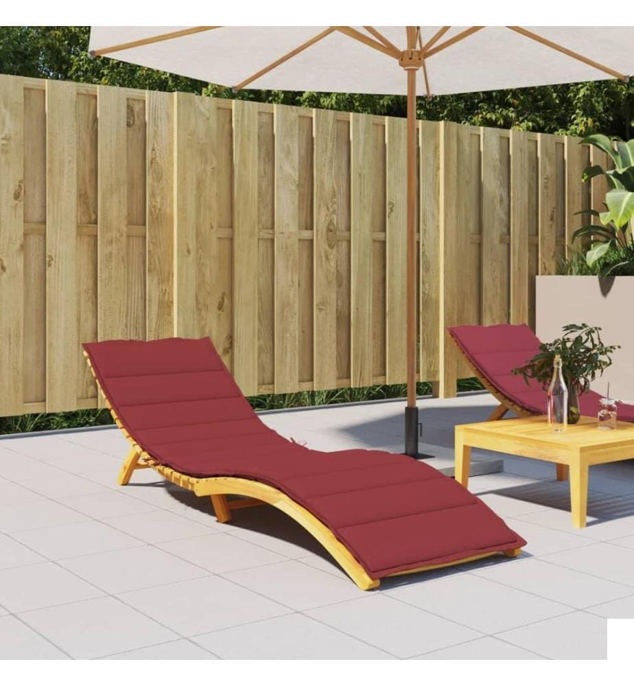Coussin de chaise longue rouge bordeaux 200x50x3cm tissu oxford