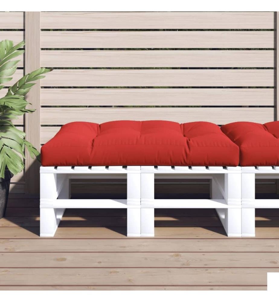 Coussin de palette rouge 120x80x12 cm tissu