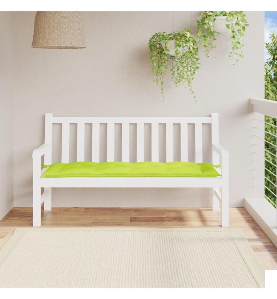 Coussin de banc de jardin vert brillant 150x50x7cm tissu oxford
