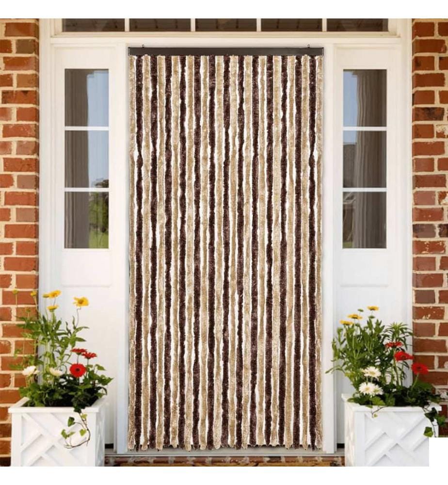 Moustiquaire beige et marron clair 118x220 cm chenille