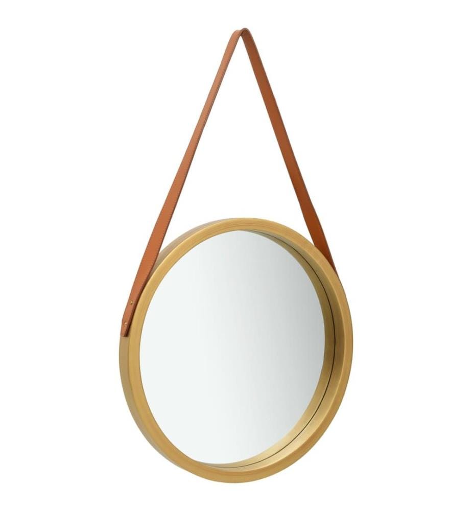Miroir mural avec sangle 40 cm Doré