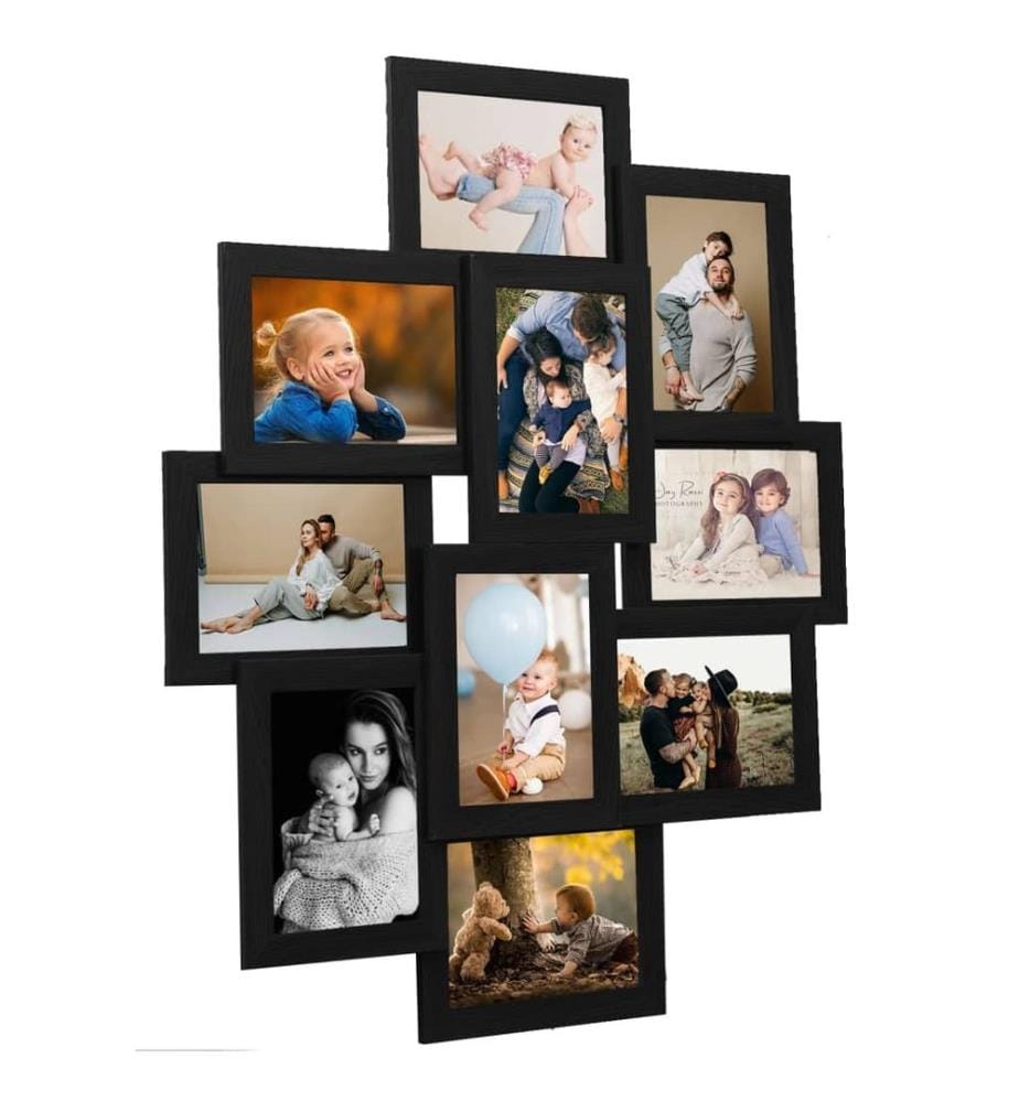 Collage de cadres photo pour photo de 10x(13x18 cm) Noir MDF