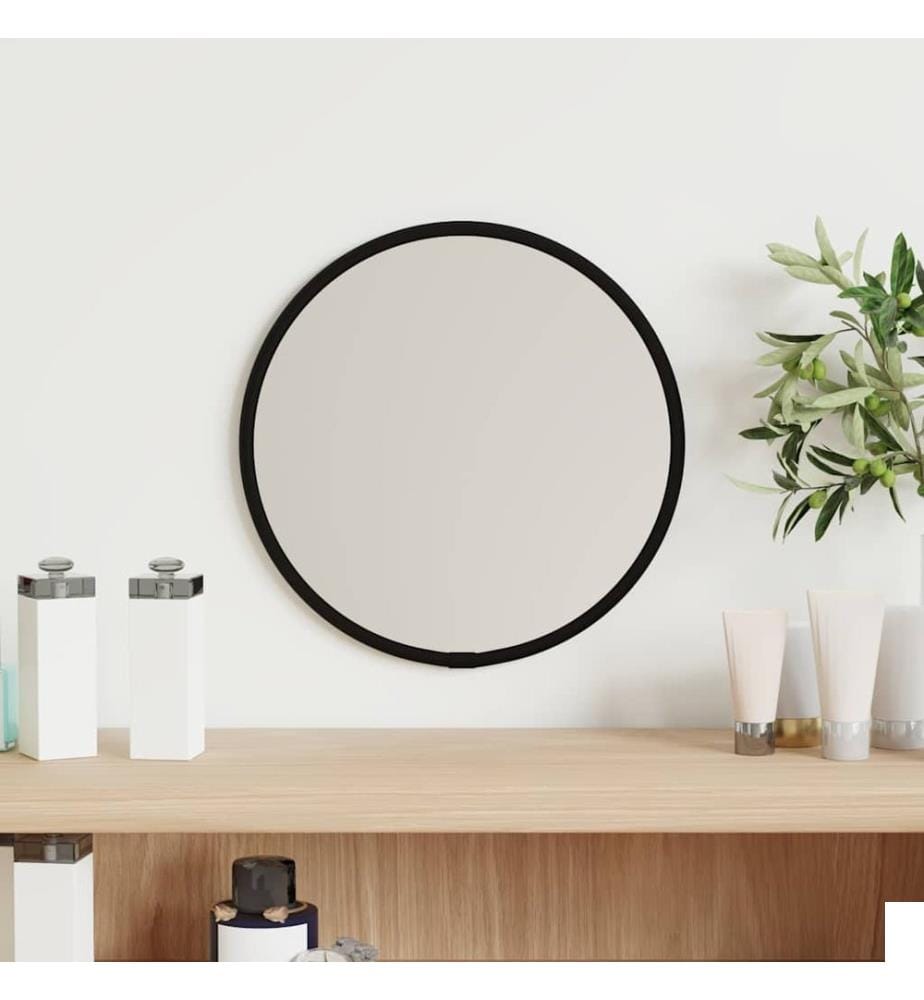 Miroir mural Noir Ø 20 cm Rond
