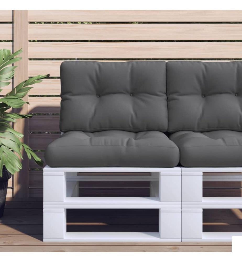 Coussin de palette anthracite 50x40x12 cm tissu