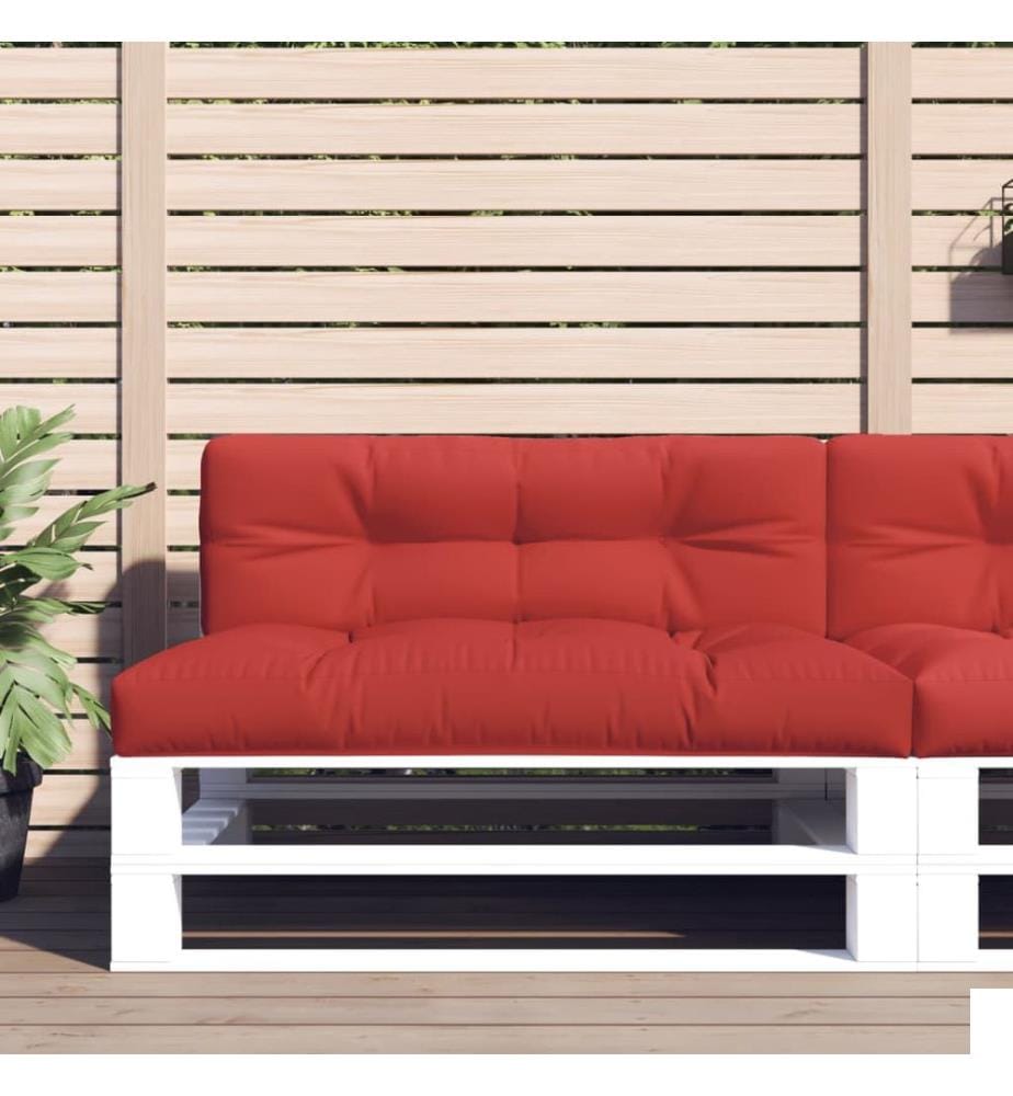Coussin de palette rouge 120x40x12 cm tissu