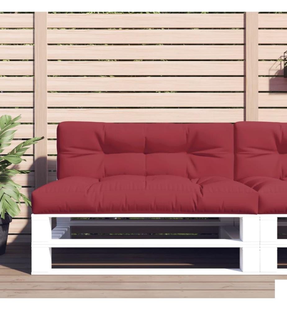 Coussins de palette lot de 2 rouge bordeaux tissu