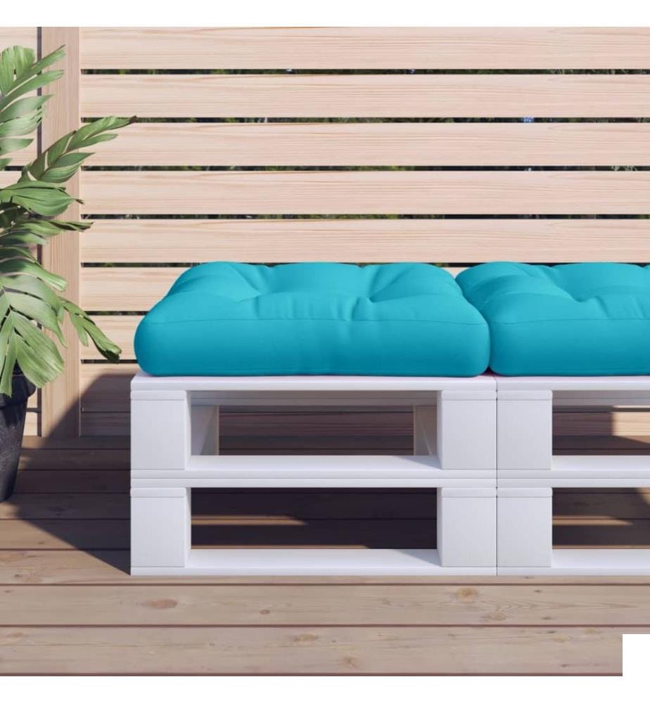 Coussin de palette turquoise 58x58x10 cm tissu oxford