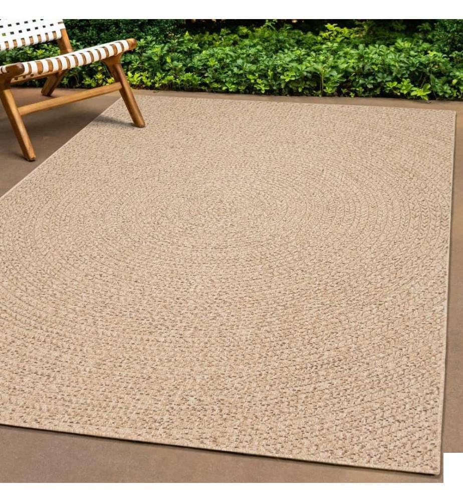 Tapis ZIZUR 200x200 cm aspect de jute intérieur et extérieur