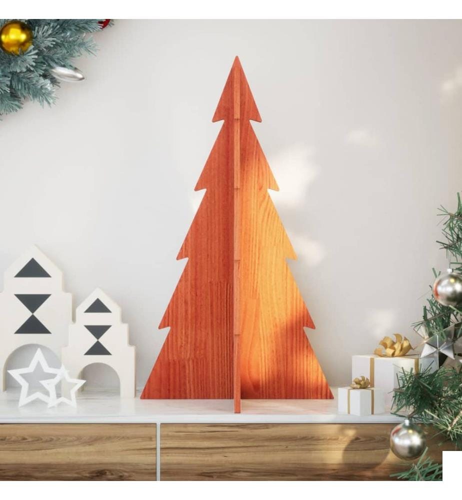 Arbre de Noël en bois pour décoration 80 cm bois de pin massif