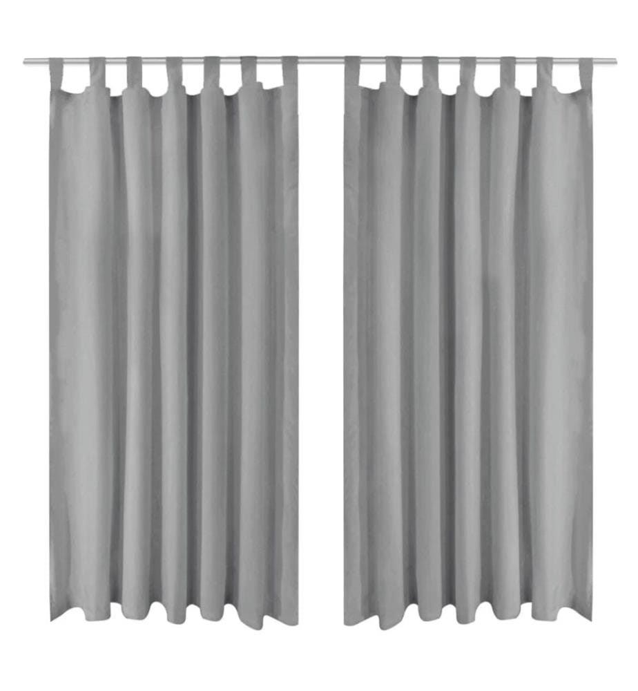 Rideau occultant avec boucles 2 pcs 140 x 225 cm Gris