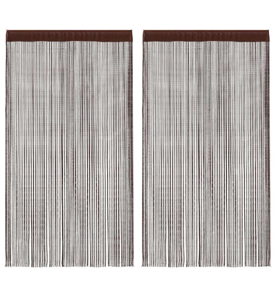 Rideau en fils 2 pcs 100 x 250 cm Marron