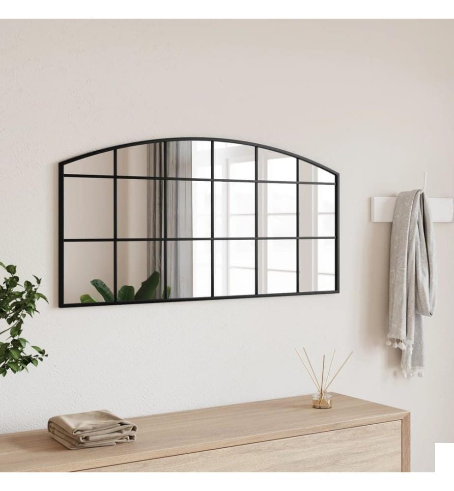 Miroir mural noir 100x50 cm arche fer