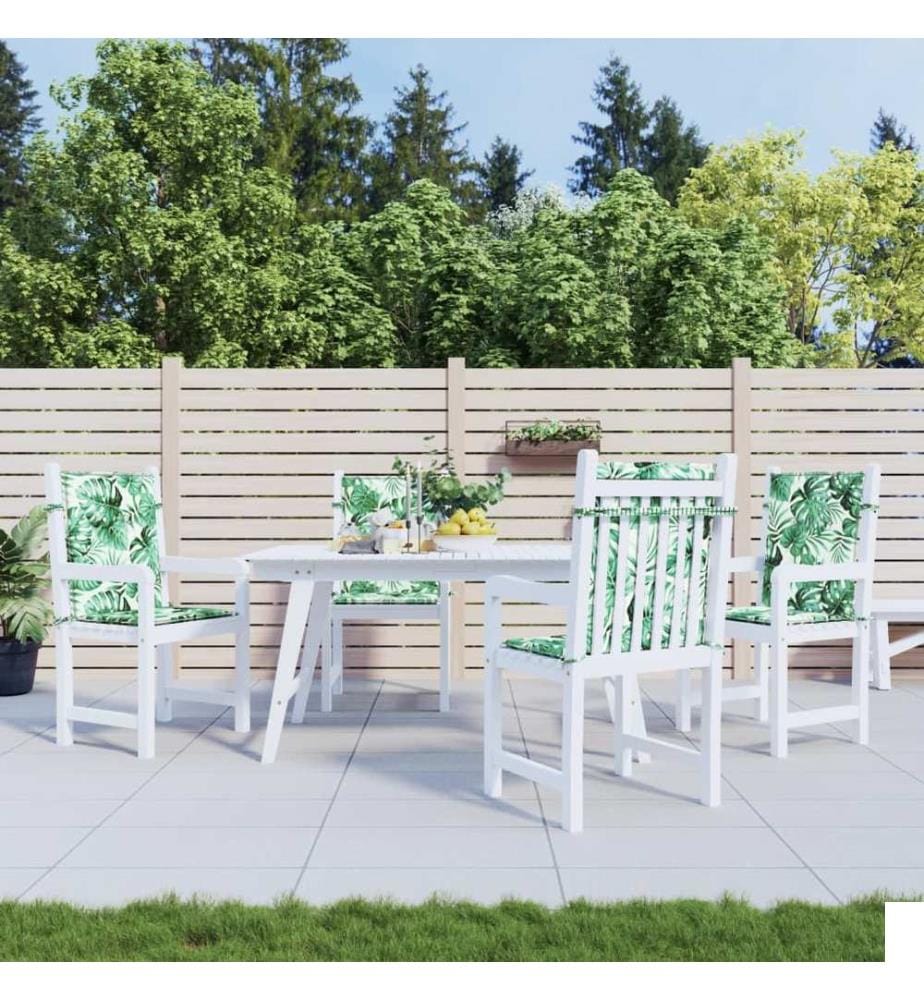 Coussins de chaise à dossier bas lot de 4 modèle de feuille