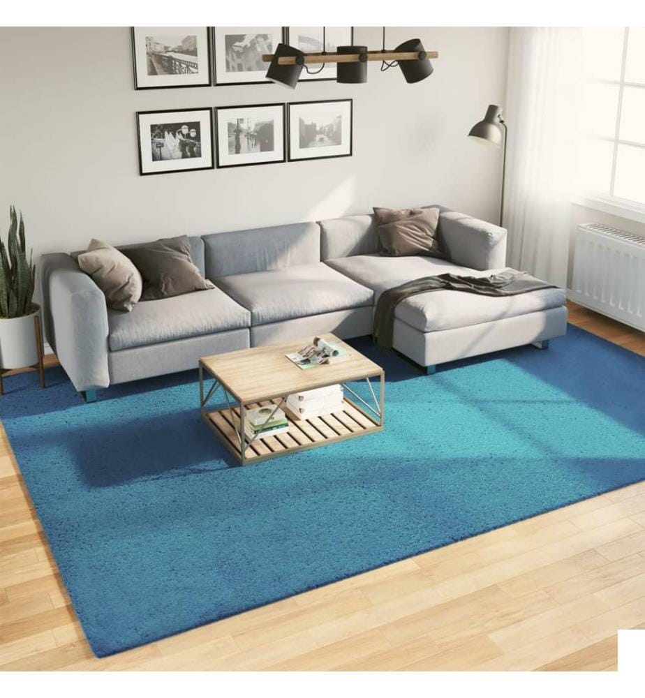 Tapis OVIEDO à poils courts turquoise 240x340 cm