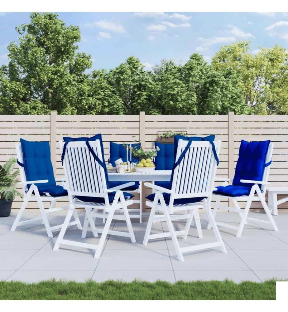 Coussins de chaise à dossier haut lot de 6 bleu royal