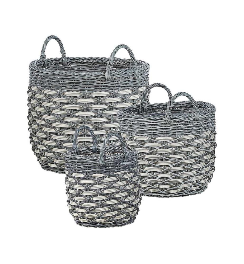 Lot de 3 pots de fleurs GEFIRA 31/39/49 cm Gris