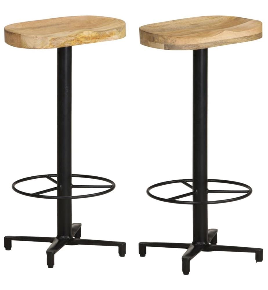 Tabourets de bar lot de 2 76 cm bois de manguier massif