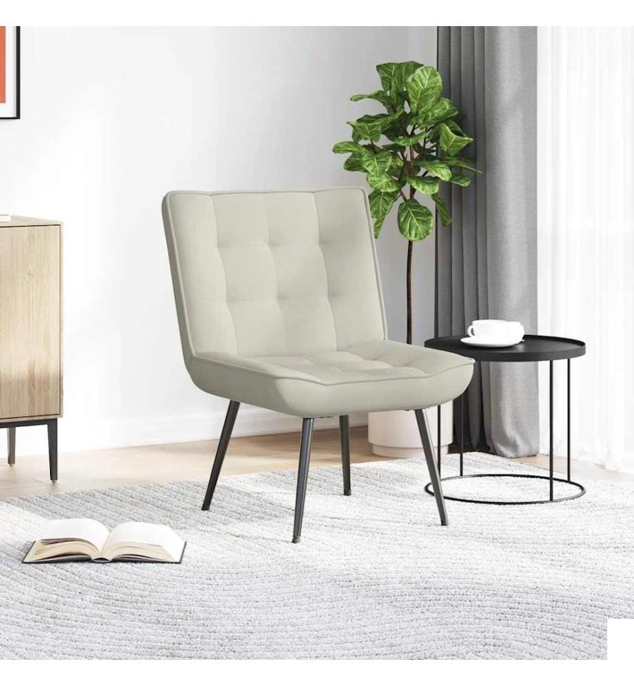 Chaise de relaxation crème 64x74x84 cm velours