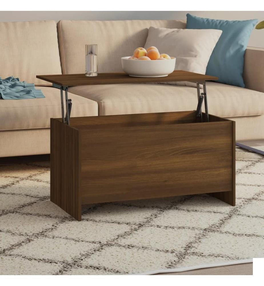 Table basse Chêne marron 102x55,5x52,5 cm Bois d'ingénierie