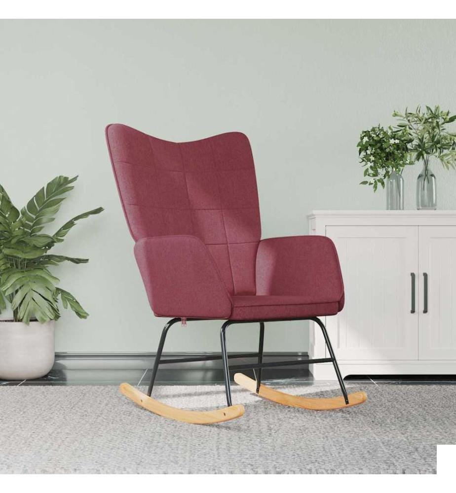 Chaise à bascule Rouge bordeaux Tissu