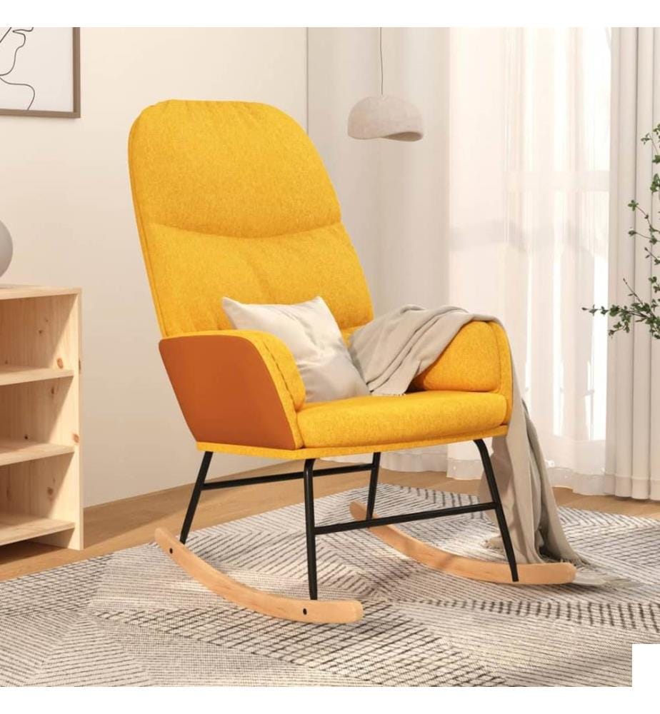 Chaise à bascule Jaune moutarde Tissu