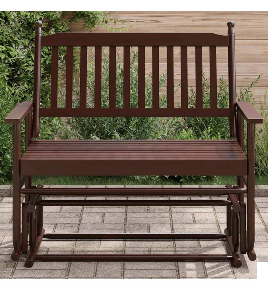 Banc balancelle marron 118x70x104,5 cm bois massif de peuplier